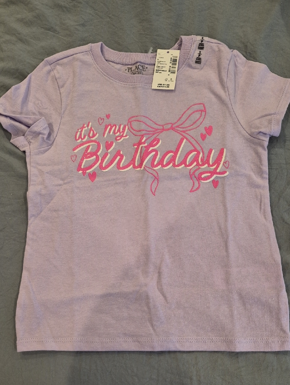 The Children's Place Lavender & Pink "It's My Birthday" Tee
